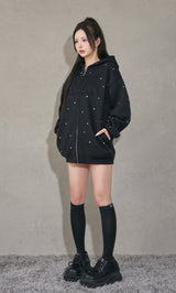 モデル：158cm（着用サイズ：FREE　着用カラー：BLK）