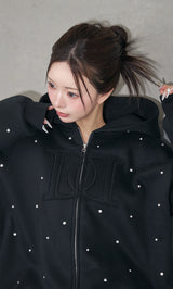 モデル：158cm（着用サイズ：FREE　着用カラー：BLK）