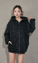 モデル：158cm（着用サイズ：FREE　着用カラー：BLK）