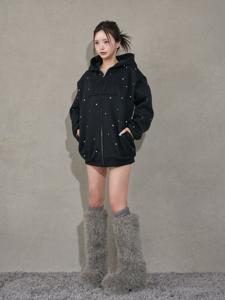 モデル：158cm（着用サイズ：FREE　着用カラー：BLK）