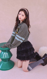 モデル：158cm（着用サイズ：FREE　着用カラー：BLK）