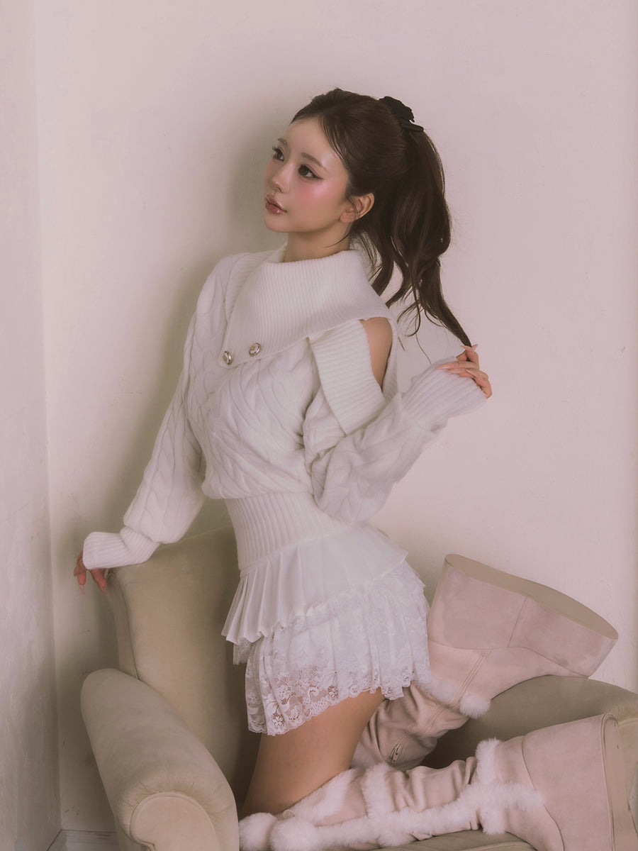 モデル：158cm（着用サイズ：FREE　着用カラー：WHT）