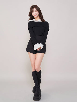 モデル：158cm（着用サイズ：FREE　着用カラー：BLK）
