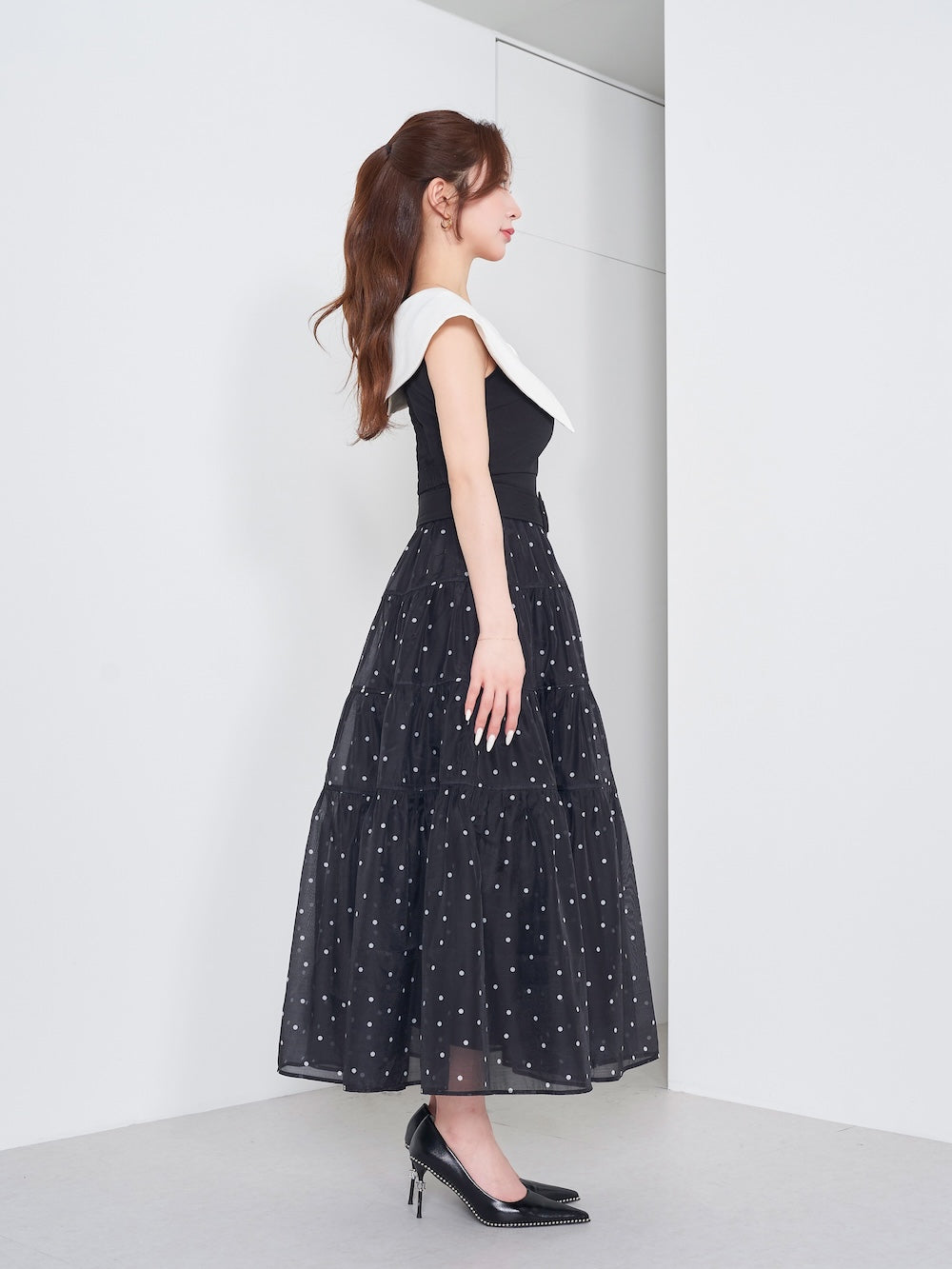 ビッグカラーオーガンジードットワンピース – Darich (ダーリッチ)