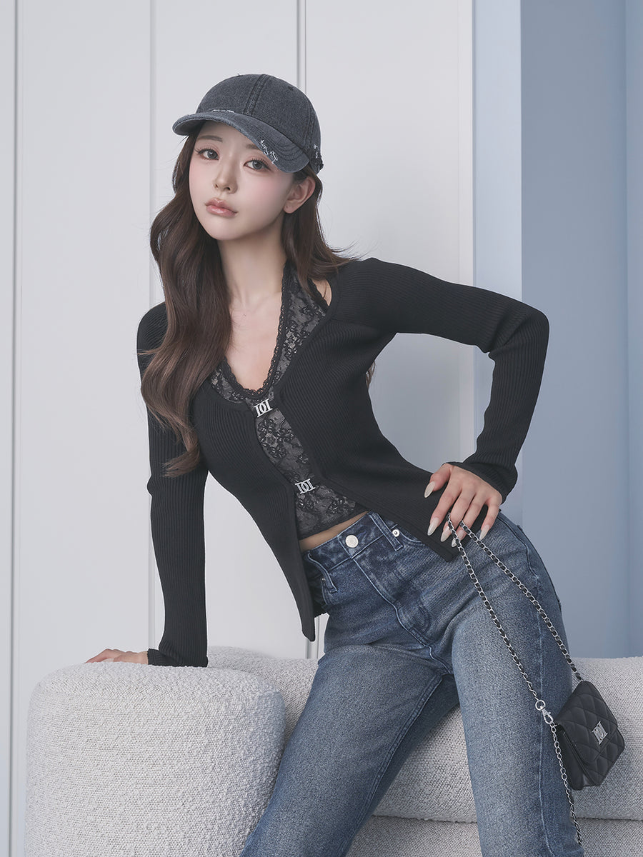 モデル：158cm（着用サイズ：FREE　着用カラー：BLK）