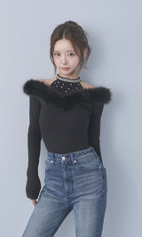 モデル：158cm（着用サイズ：FREE　着用カラー：BLK）