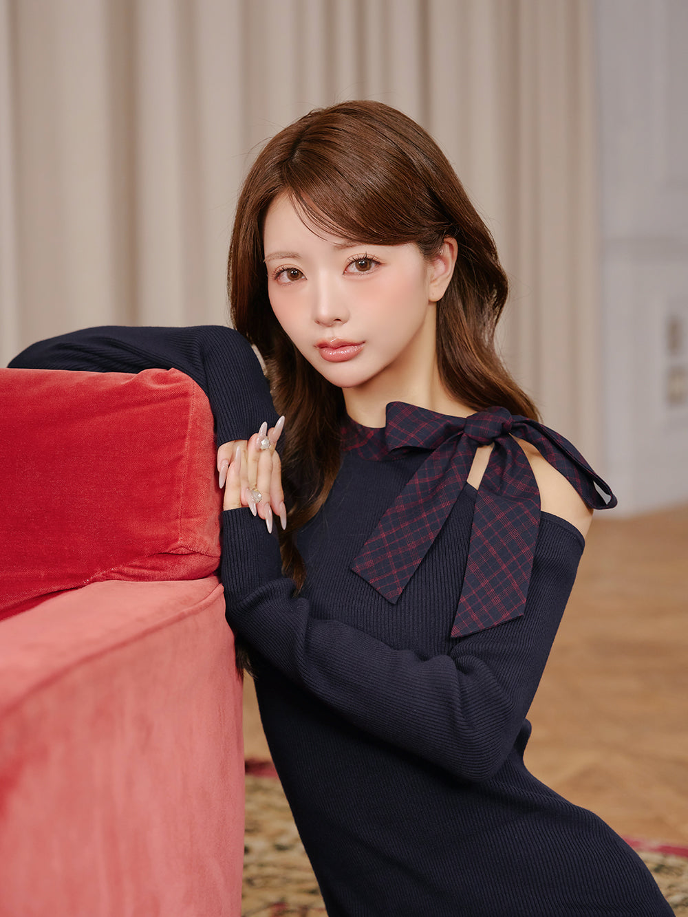 モデル：158cm（着用サイズ：FREE　着用カラー：NVY）