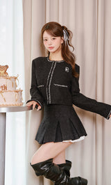 モデル：158cm（着用サイズ：S　着用カラー：BLK）
