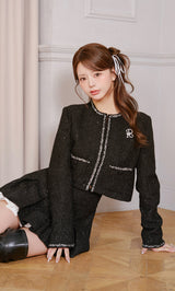 モデル：158cm（着用サイズ：S　着用カラー：BLK）