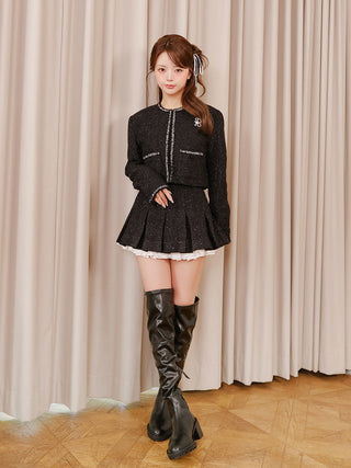 モデル：158cm（着用サイズ：S　着用カラー：BLK）