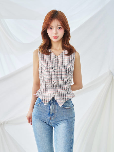 Mixed Tweed Vest