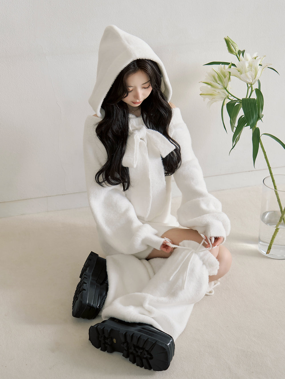 モデル：158cm（着用サイズ：FREE　着用カラー：WHT）