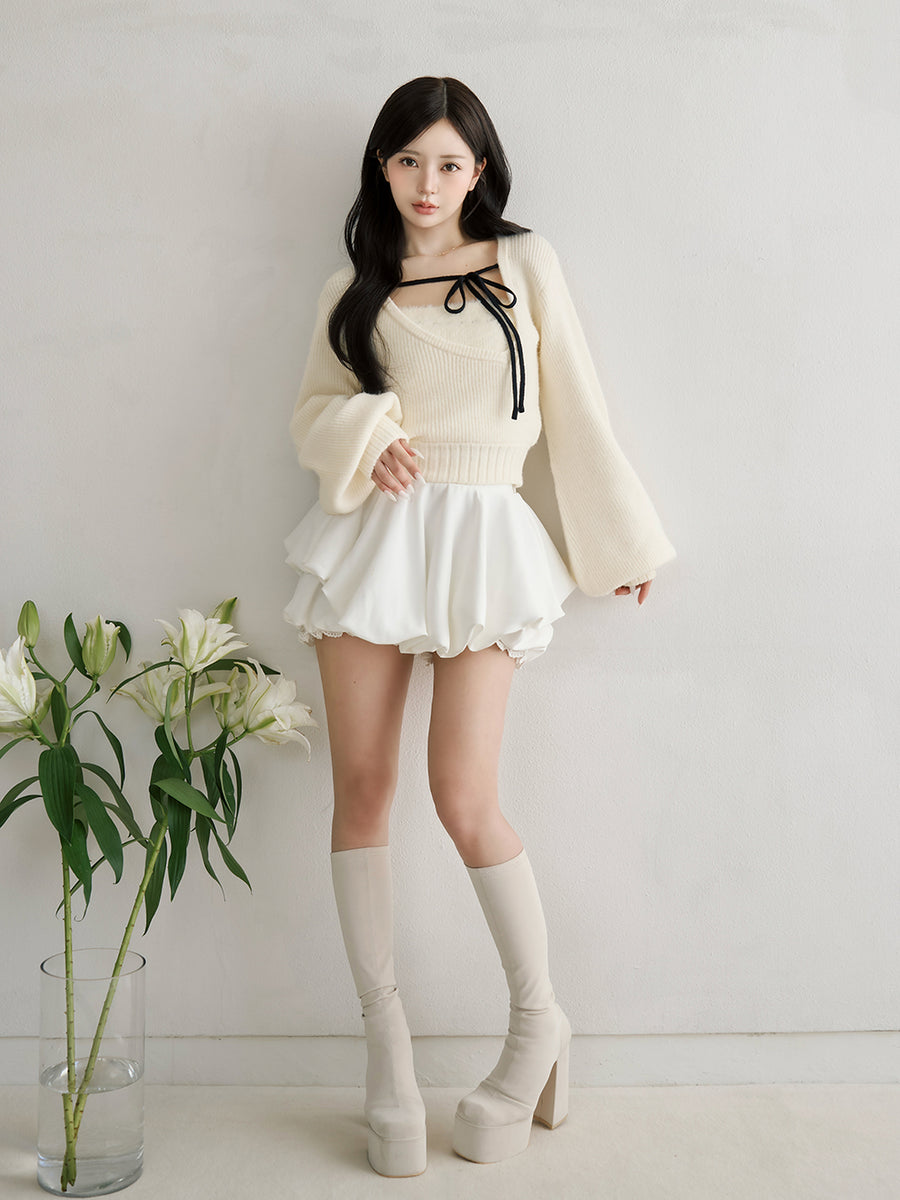 モデル：158cm（着用サイズ：FREE　着用カラー：IVO）