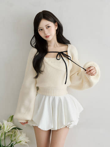 モデル：158cm（着用サイズ：FREE　着用カラー：IVO）