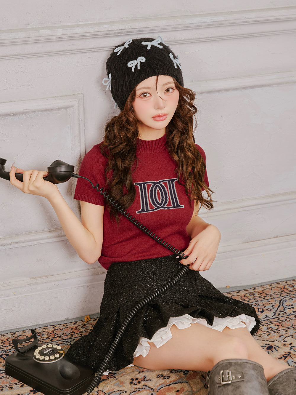 モデル：158cm（着用サイズ：FREE　着用カラー：RED）
