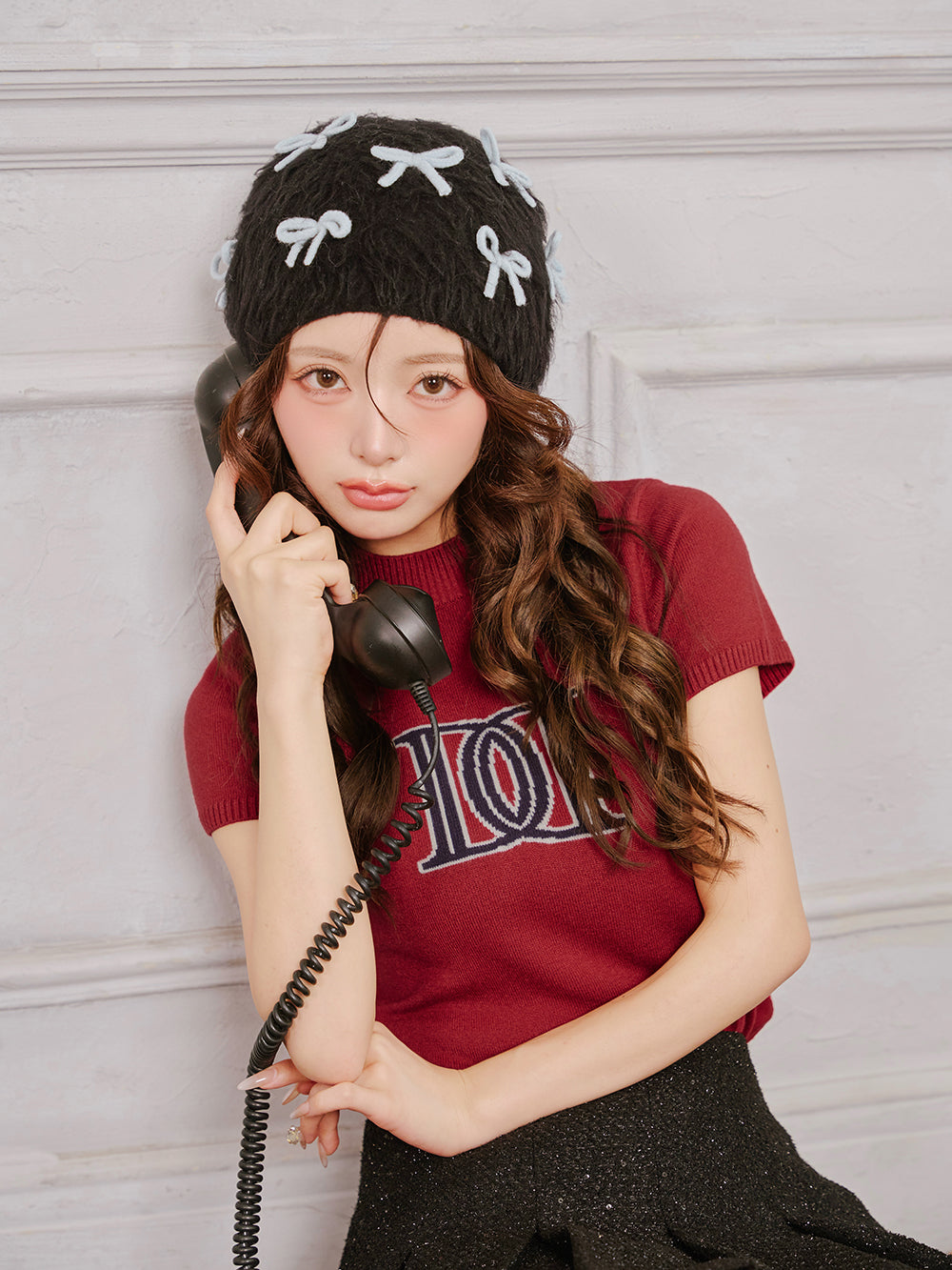 モデル：158cm（着用サイズ：FREE　着用カラー：RED）