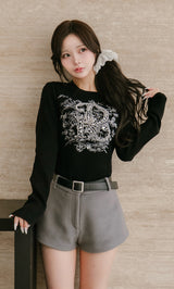 モデル：158cm（着用サイズ：FREE　着用カラー：BLK）