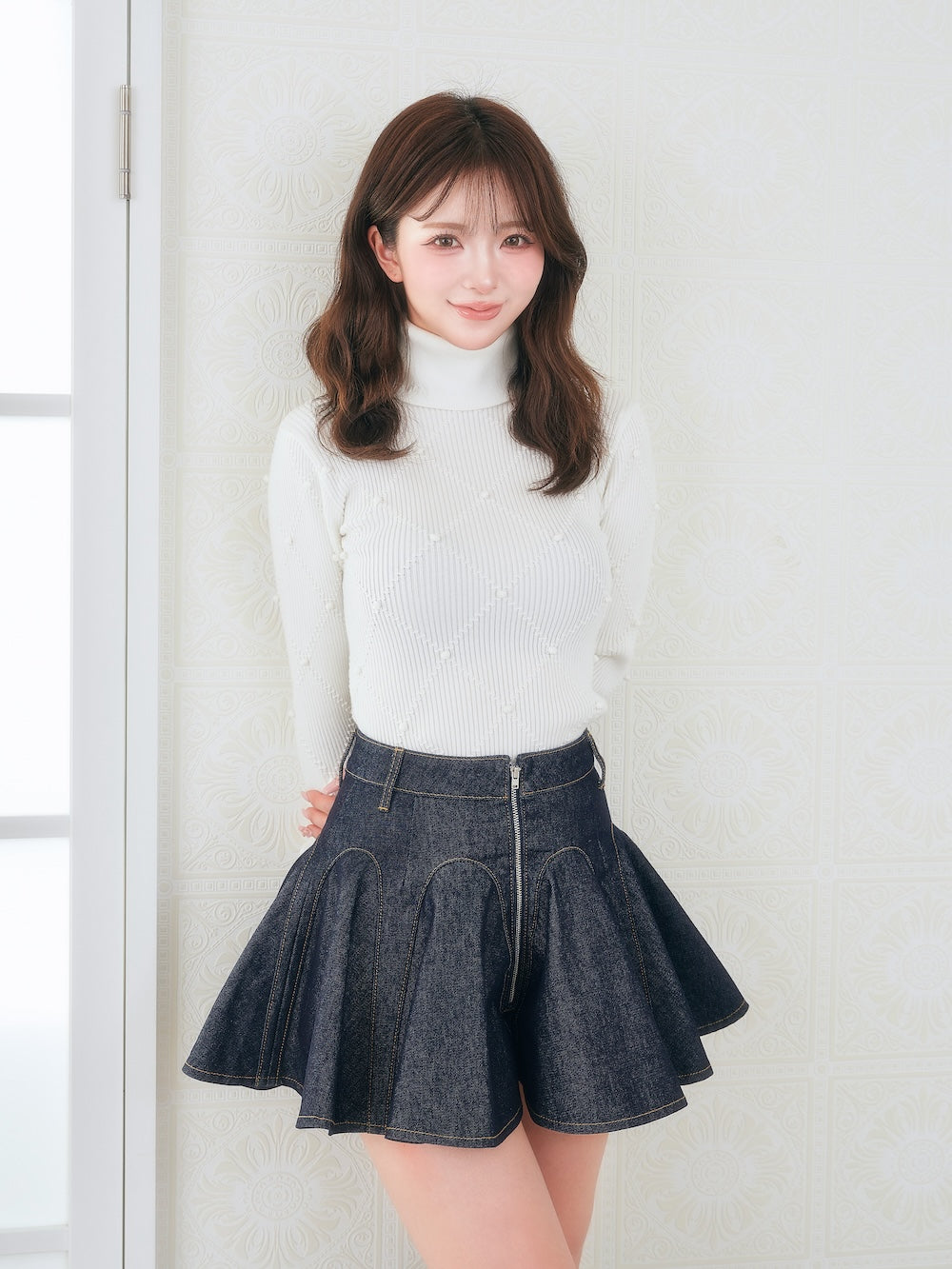 モデル：158cm（着用サイズ：FREE　着用カラー：WHT）