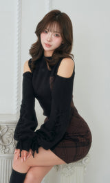 モデル：158cm（着用サイズ：FREE　着用カラー：BLK）