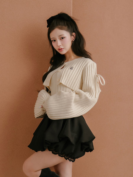 Shoulder-Open Ensemble Knit Top