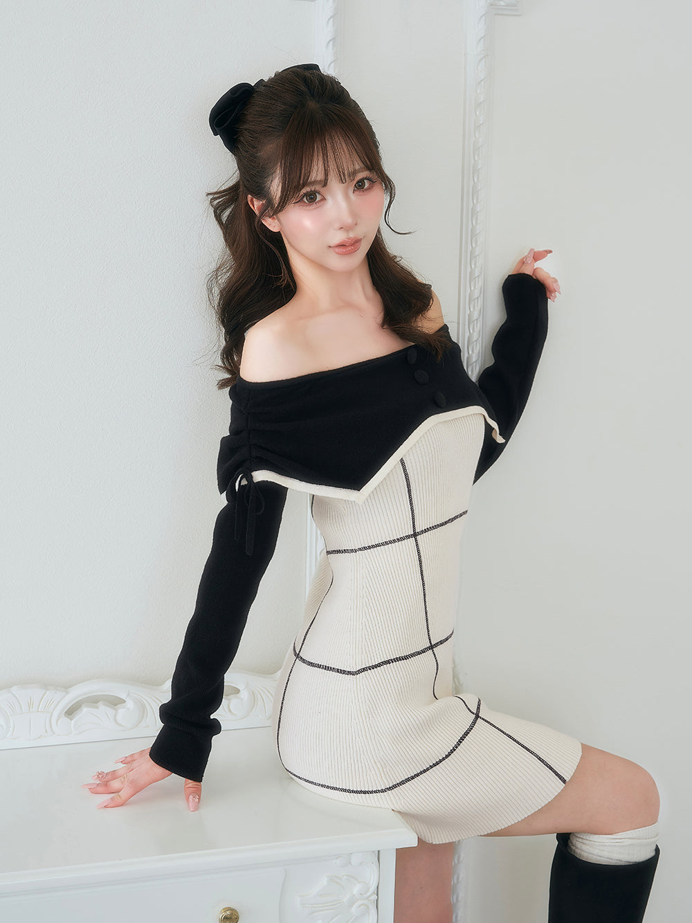 モデル：158cm（着用サイズ：FREE　着用カラー：IVO）