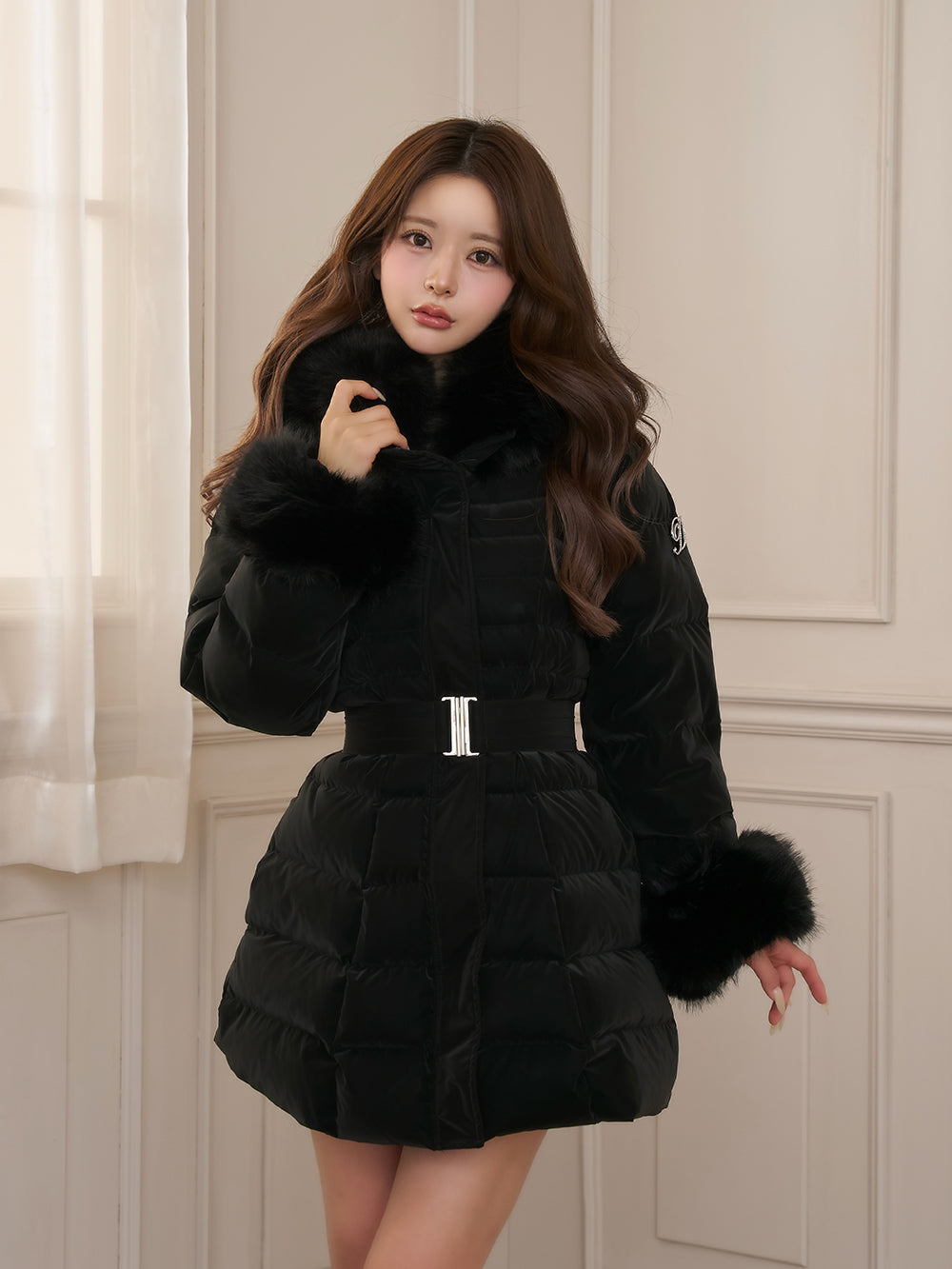 【予約商品】レディミディダウンコート - blk