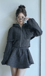 モデル：158cm（着用サイズ：FREE　着用カラー：BLK）