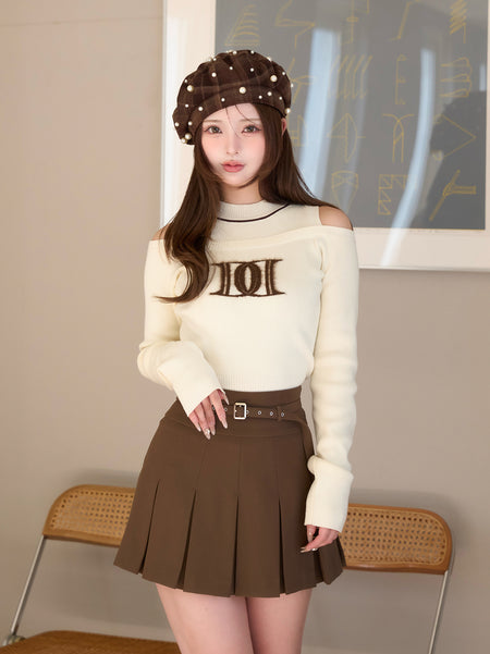 Layered-Look Logo Knit Top