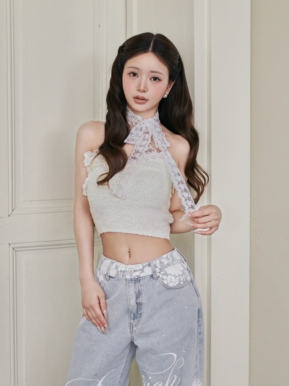 モデル：158cm（着用サイズ：FREE　着用カラー：IVO）