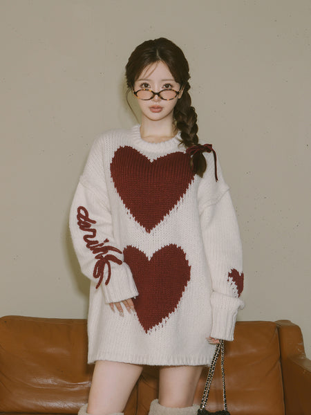 Heart Logo Chunky Knit Tunic