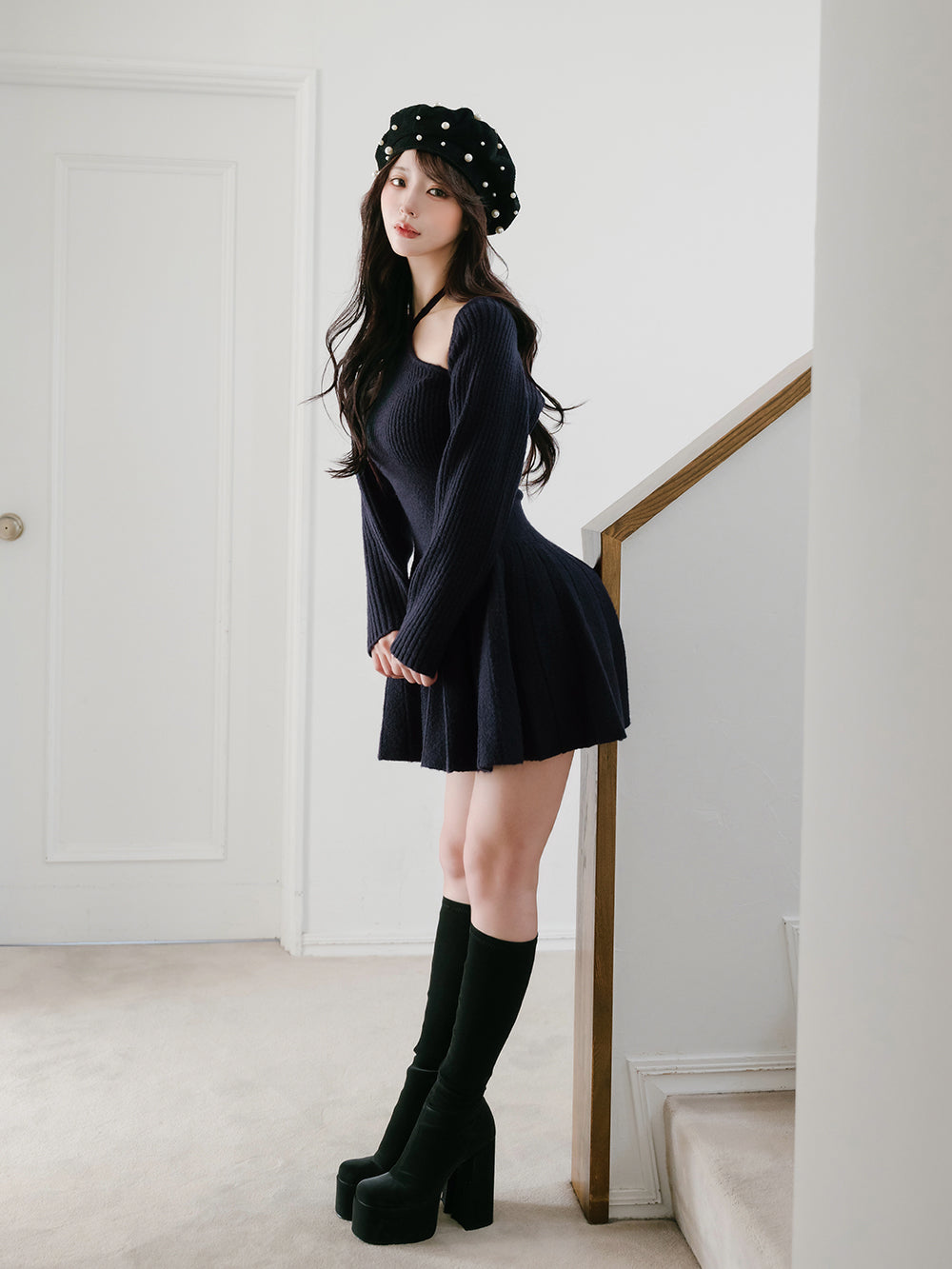 モデル：158cm（着用サイズ：FREE　着用カラー：NVY）