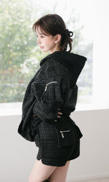モデル：158cm（着用サイズ：FREE　着用カラー：BLK）