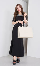 モデル：158cm（着用サイズ：FREE　着用カラー：BLK）