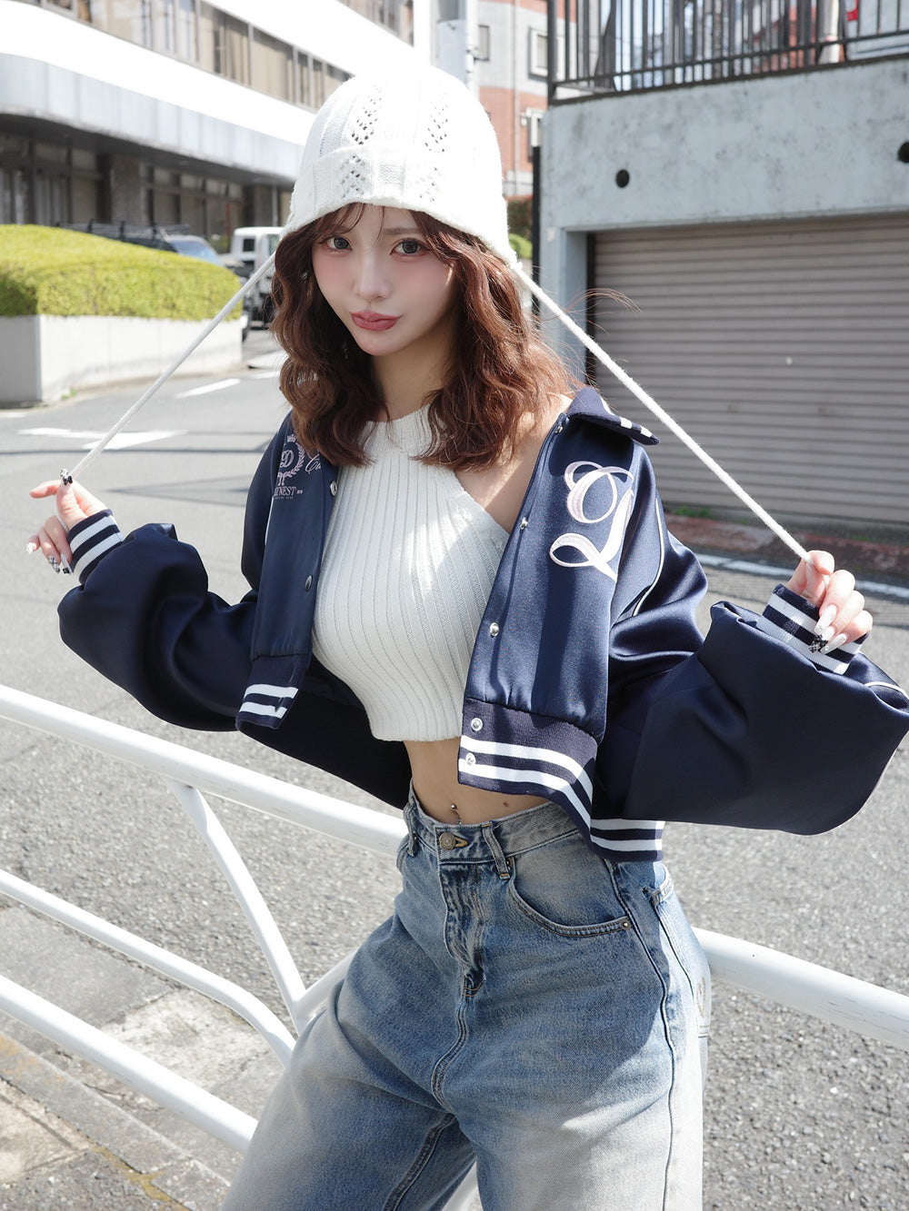 モデル：158cm（着用サイズ：FREE　着用カラー：NVY）