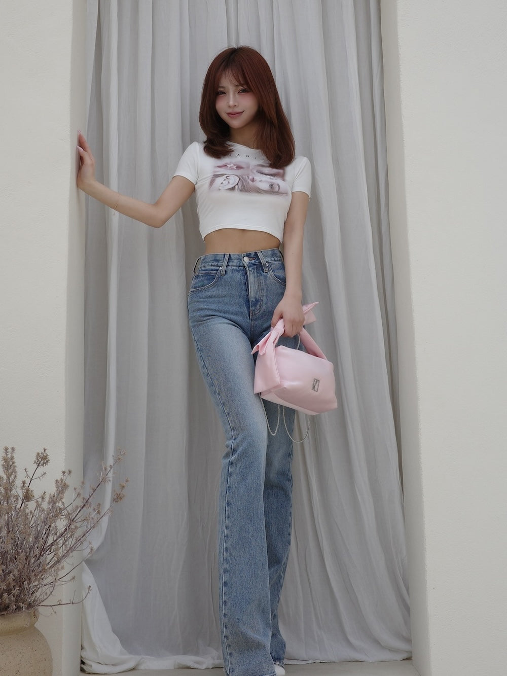 モデル：163cm（着用サイズ：S　着用カラー：BLU）