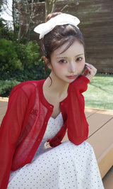 モデル：158cm（着用サイズ：FREE　着用カラー：RED）