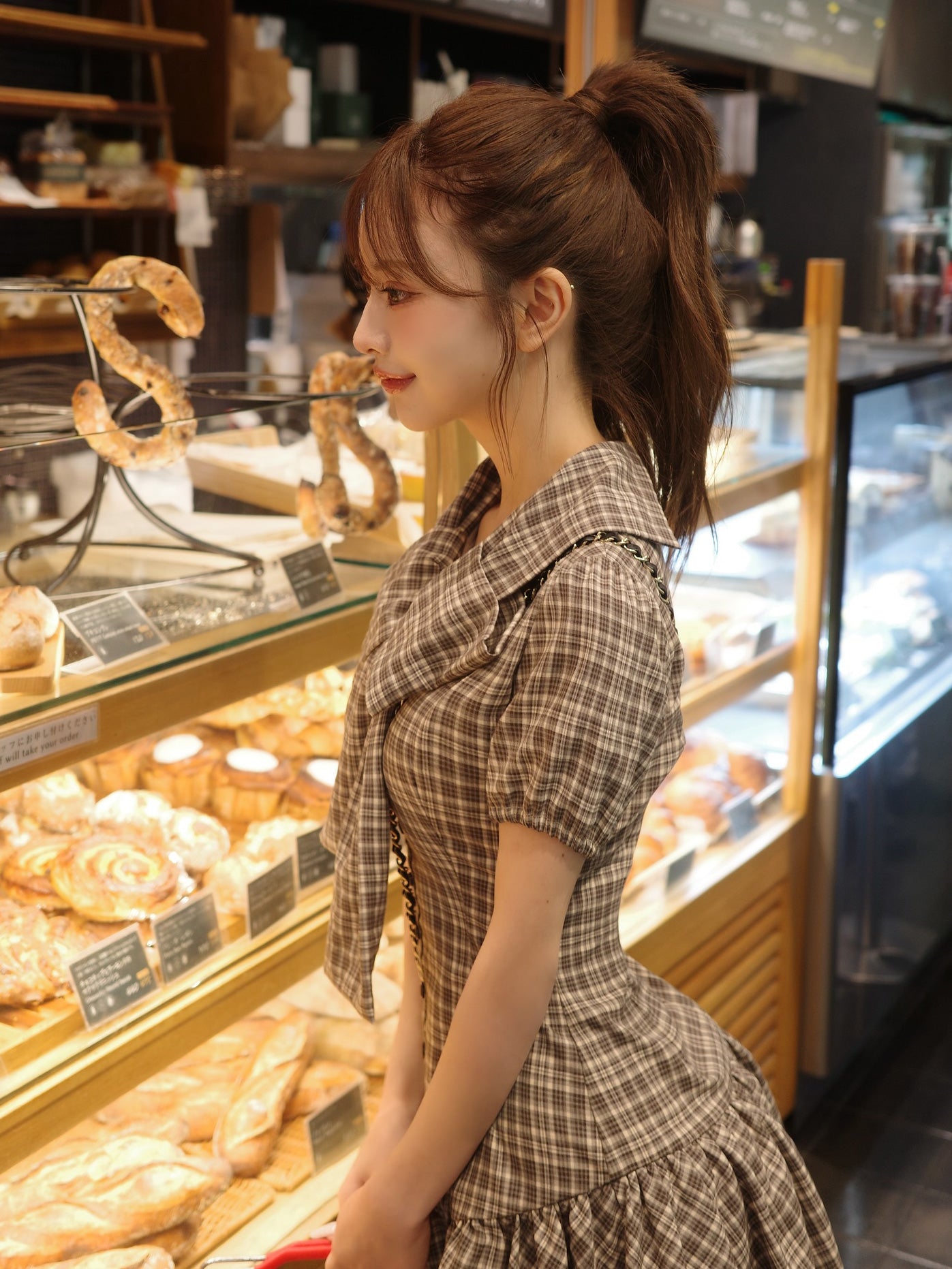 Darich　ビッグリボンバルーンチェックミニワンピース ビッグリボンバルーンチェックミニワンピース – Darich