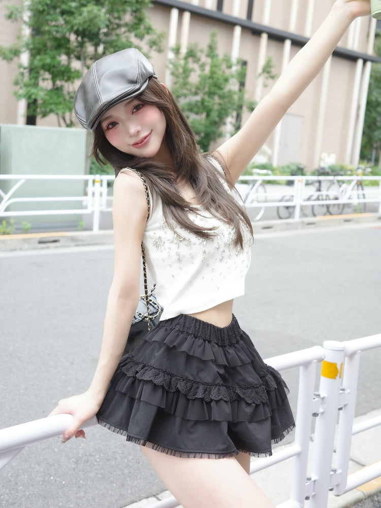 Darich レース付きフリルミニスカート ミックスフリルミニスカート – Darich (ダーリッチ)