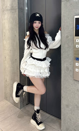 モデル：158cm（着用サイズ：FREE　着用カラー：WHT）