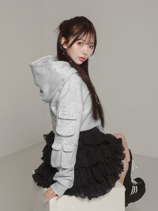 モデル：158cm（着用サイズ：FREE　着用カラー：GRY）