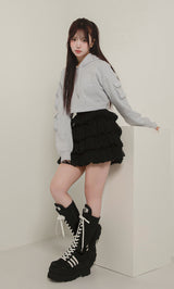 モデル：158cm（着用サイズ：FREE　着用カラー：BLK）