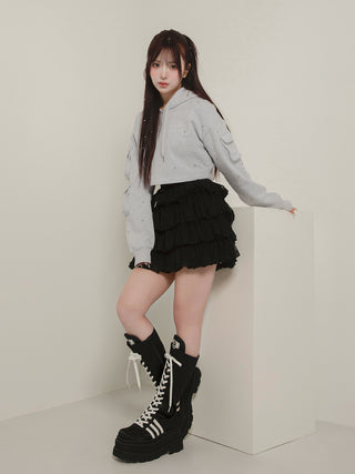 モデル：158cm（着用サイズ：FREE　着用カラー：BLK）
