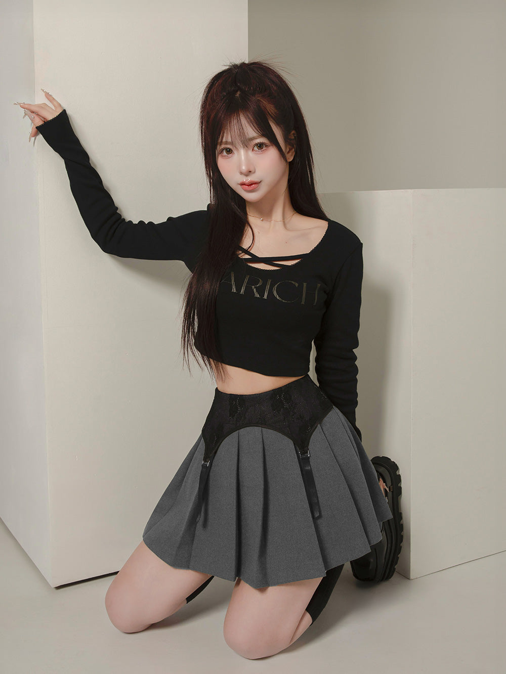 モデル：158cm（着用サイズ：S　着用カラー：GRY）