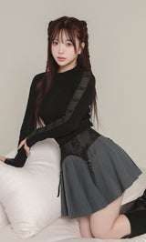 モデル：158cm（着用サイズ：FREE　着用カラー：BLK）