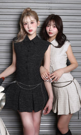 モデル：165cm（着用サイズ：FREE　着用カラー：BLK）
モデル：158cm（着用サイズ：FREE　着用カラー：WHT）