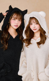 モデル：163cm（着用サイズ：FREE　着用カラー：BLK）