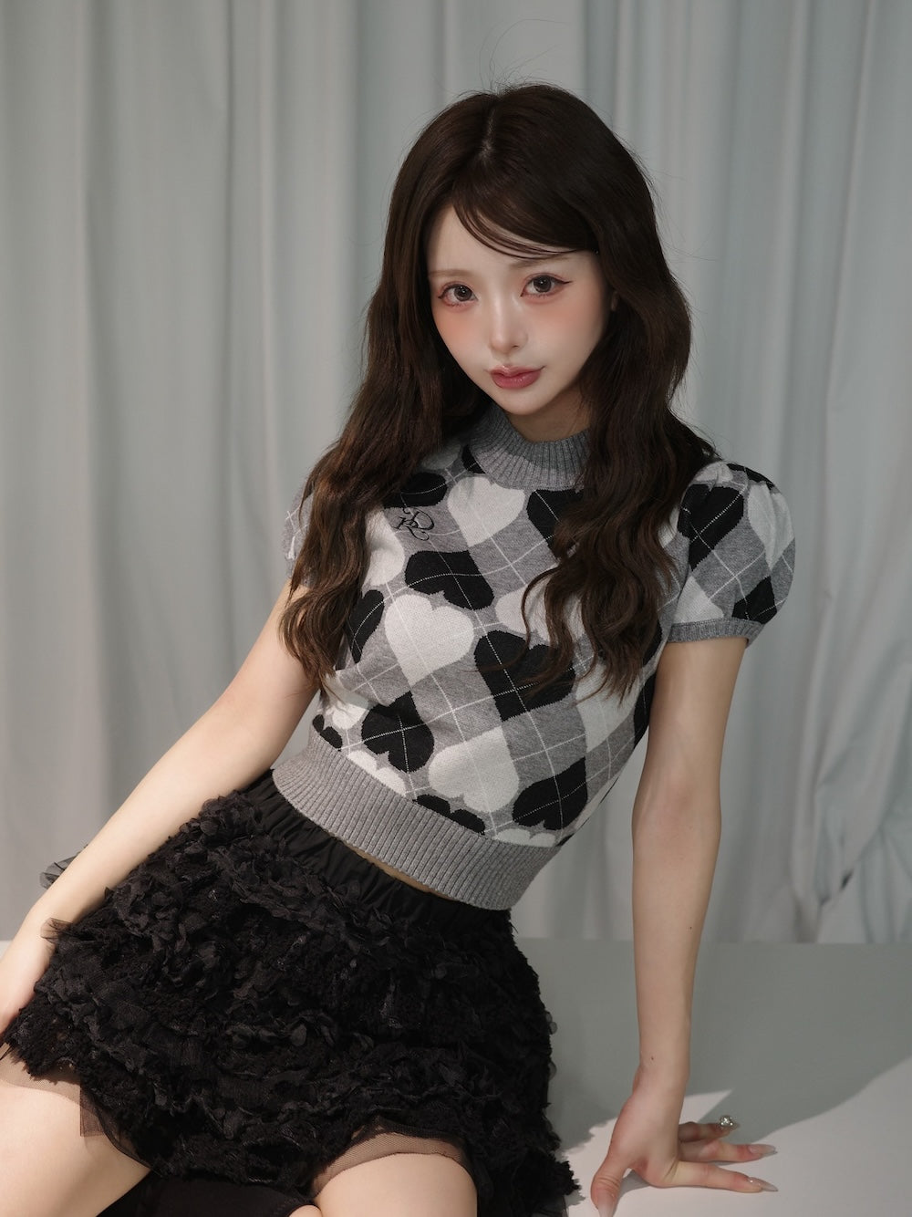 モデル：158cm（着用サイズ：FREE　着用カラー：GRY）