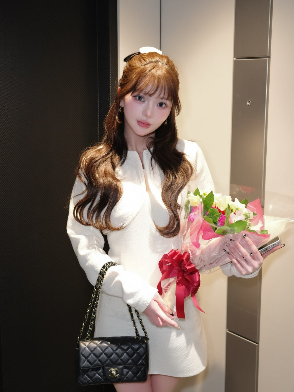 ツイードアンサンブルノースリミニワンピース