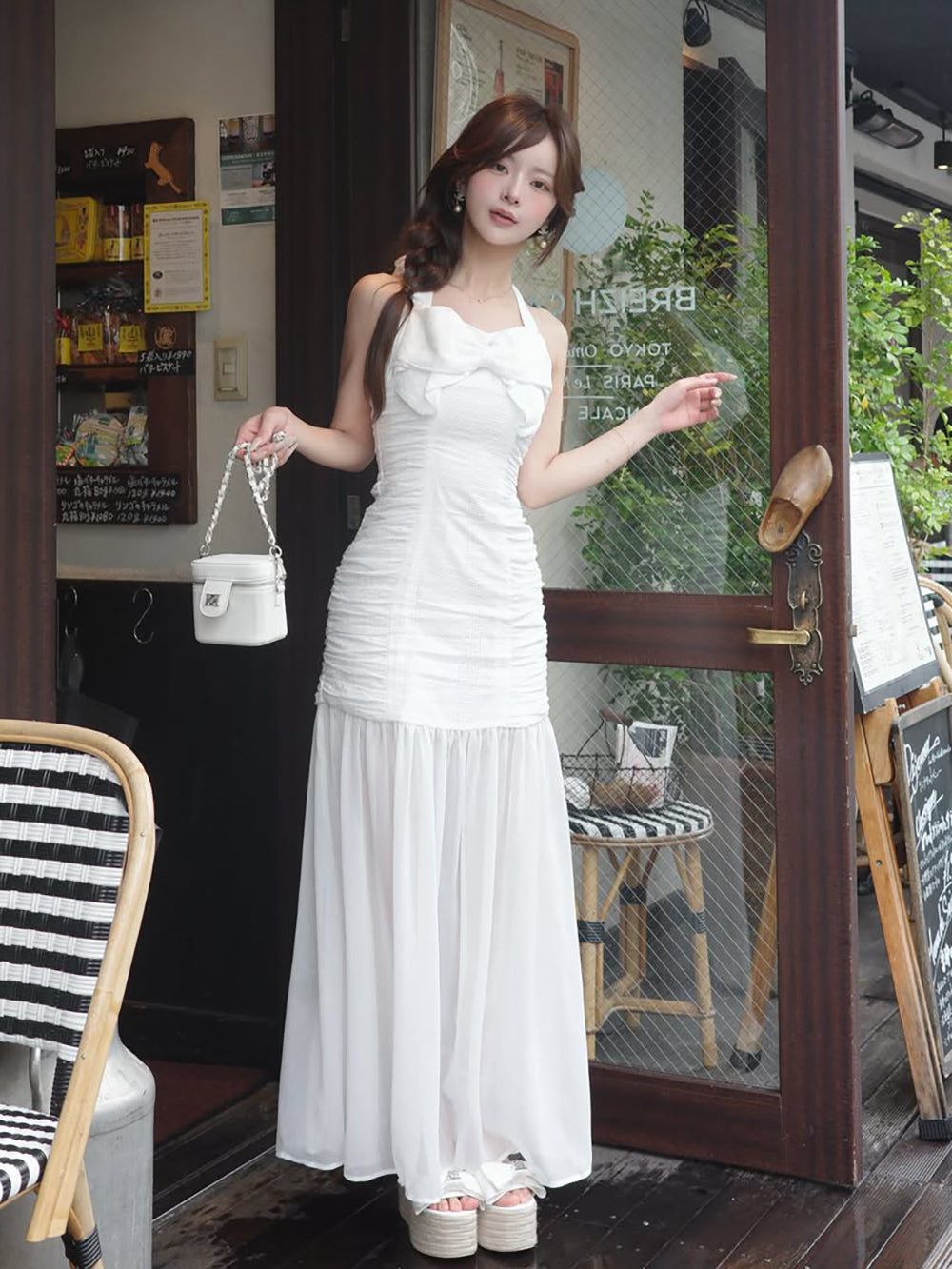 モデル：158cm（着用サイズ：FREE　着用カラー：WHT）