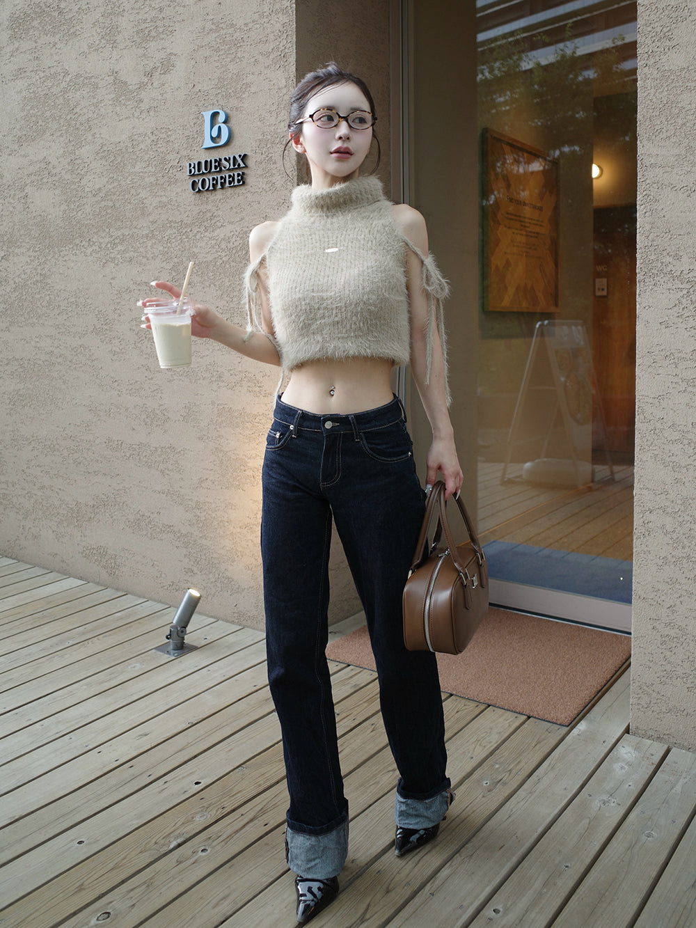 モデル：158cm（着用サイズ：FREE　着用カラー：BEG）